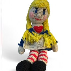 Handmade Crochet Doll with Yellow Hair
